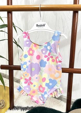 🌴купальник з квітковим принтом та милими рюшами від primark cares на 12-18 міс., 80-86 см.