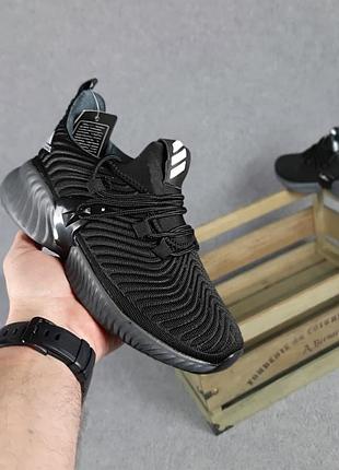 Adidas alphabounce instinct чёрные на серой