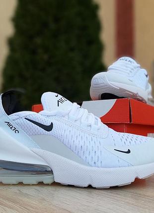 Nike air max 270 белые чёрная запятая