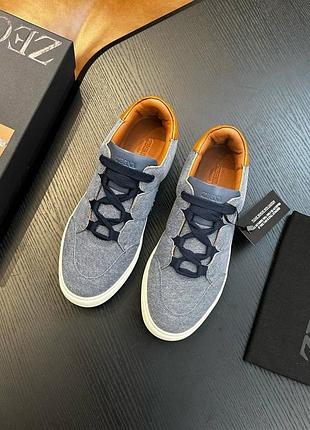 Чоловічі спортивні кеди з натуральної шкіри zegna