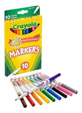 Фломастери crayola classic fine line markers 10 шт.