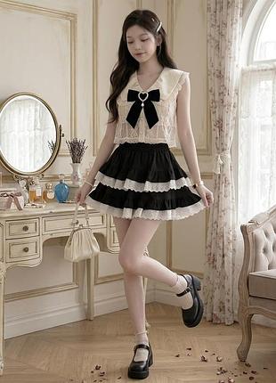 Пишна чорна спідниця стиль coquette dollcore