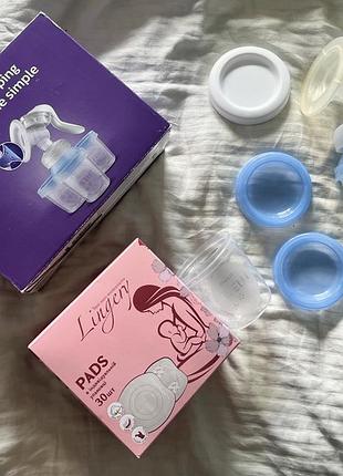 Молоковідсмоктувач philips avent ручний + лактаційні вкладиші lingery (28 шт)