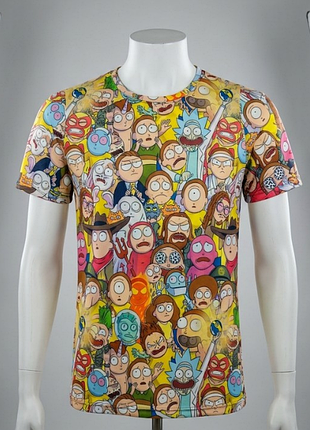 Яркая футболка с принтом «год и морти» (rick and morty)
принт: сплошной 3d-принт (all-over print) размер s-m
пол: унисекс (unisex)
