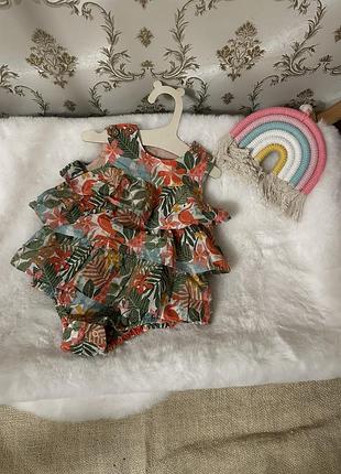 Классный котоновый боди tu, боди с рюшами, боди, песочник