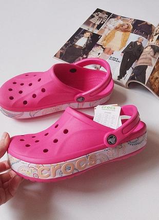 Женские шлепанцы сабо crocs bayaband pink