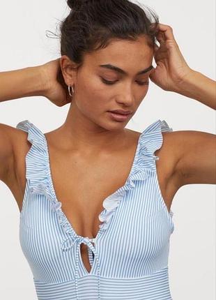 Елегантний суцільний купальник h&m у морську смужку