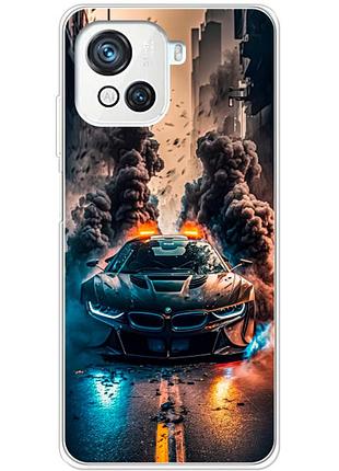 Чехол силиконовый с картинкой на blackview oscal c80 (машина bmw i8)