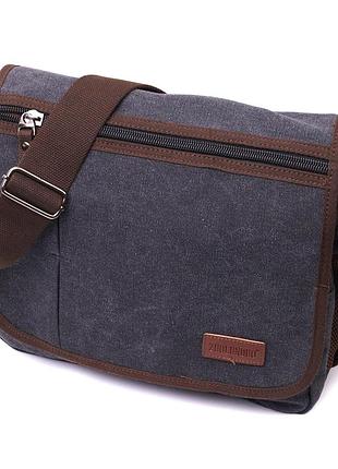 Сумка через плече для ноутбука 13" із щільного текстилю vintage 22200 чорний