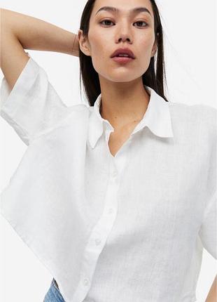 Укорочена сорочка льон h&m xs