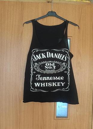 Женская черная майка с классическим логотипом jack daniel's Tennessee whiskey.