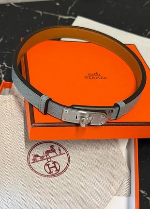 Ремень пояс hermes kelly belt grey