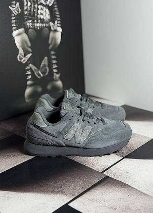 👟 кроссовки new balance 574 x stone island ghost pack dark grey / наляжка bs👟