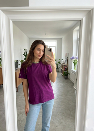 Фиолетовая базовая футболка хл champion