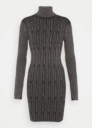 Платье all saints rose cable knit dress - black/gold