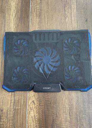 Охолоджувальна підставка для ноутбука crown cmls-k331 black/blue