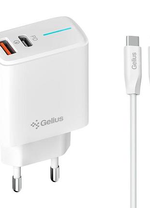 Зарядний пристрій gelius radiance 25w та кабель gelius one 60w type-c to type-c 1 комп.