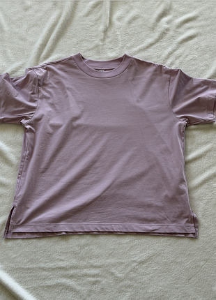 Рожева оверсайз футболка uniqlo m airism cotton t-shirt pink