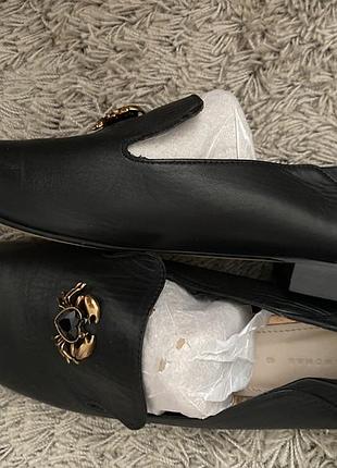 Женские кожаные туфли-слипоны zara, размер 40 (8,5 us),