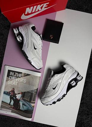 🌺женские кроссовки nike x supreme shox ride 2 sp white black