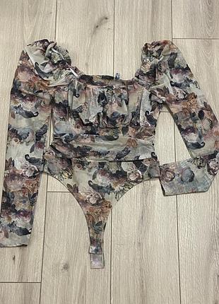 Боді-блуза в квітковий принт asos