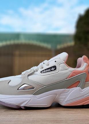 Adidas falcon белые с пудрой