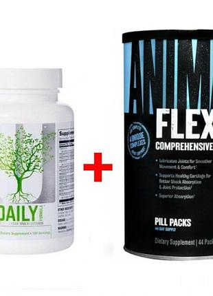 Комплект витамины universal nutrition daily formula 100 таблеток + хондропротектор animal flex 44 пак без вкуса (431708)