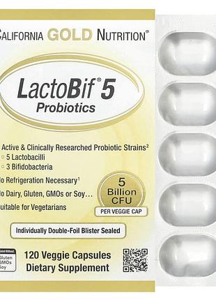 Пробіотики, lactobif, 100 млрд cfu, california gold nutrition, 60 рослинних капсул (62261253)