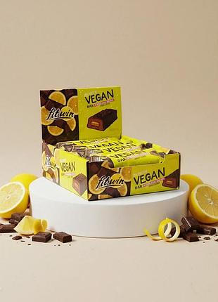 Блок батончиків fitwin 25% vegan bar 12 шт 60 g шоколад-лимон (без цукру) (53224862)