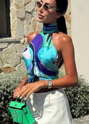 Топ pucci синий легкий летний