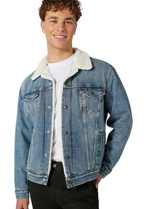 Джинсова куртка levi's premium sherpa trucker jacket