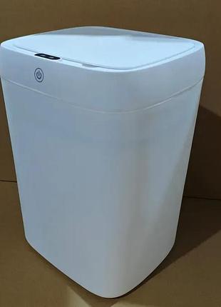 Відро для сміття сенсорне на 14л прямокутне mixxus wave з кришкою 310x200x225мм пластик біле mi8404