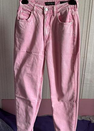 Джинсы мом guess высокая посадка