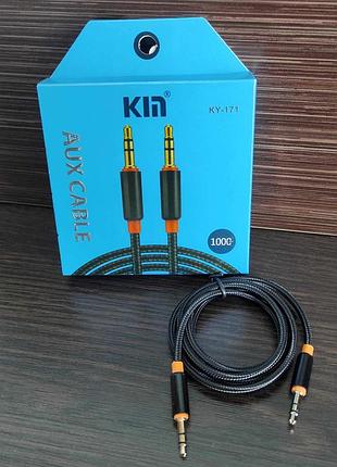 Аудіокабель aux jack 3.5-jack 3.5 kin ky-171 1000 mm, аукс