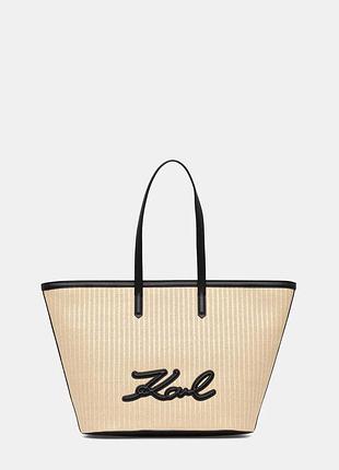 Urbanshop com ua karl lagerfeld сумка-шопер жіноча k/signature бежева b2w30088 розміри запитуйте