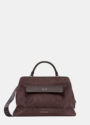Urbanshop com ua armani exchange сумка-шоппер женская из имитации замши коричневая xw001542 af22630 размеры запитуйте