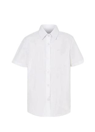 Рубашка для мальчика regular fit с коротким рукавом george 98-104 (3-4р) см белая