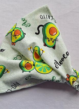 Летняя хлопковая косынка на резинке