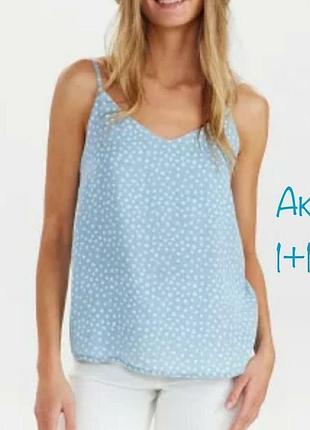 Новая майка топ в горошек primark голубого цвета