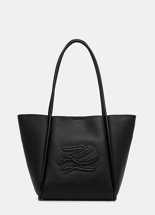 Urbanshop com ua karl lagerfeld сумка-шопер жіноча шкіряна k/autograph чорна b2w30051 розміри запитуйте