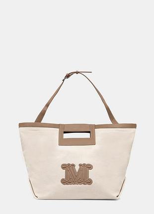 Urbanshop com ua max mara beachwear пляжная сумка женская хлопковая ecru бежевая 2616511039600 размеры запиту