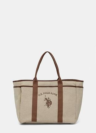Urbanshop com ua u.s. polo assn. сумка-шоппер женская pool side бежевая beu1p8630wc2 размеры запитуйте