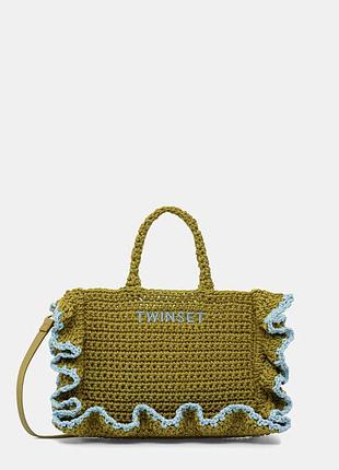 Urbanshop com ua twinset сумка крос-боді жіноча плетена зелена 261td8291 розміри запитуйте