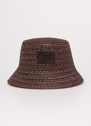 Urbanshop com ua le sh ka соломенная шляпа женская из вискозы brown bucket hat коричневый brownbuckethat размеры запитуйте