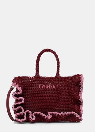 Urbanshop com ua twinset сумка крос-боді жіноча плетена бордо 261td8291 розміри запитуйте