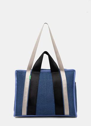 Urbanshop com ua united colors of benetton сумка-шоппер женская плетеная голубая 6xzzvy01w размеры запитуйте