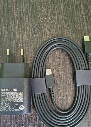 Зарядка  samsung 25w.pdблок + кабель 1.8 метр чорна