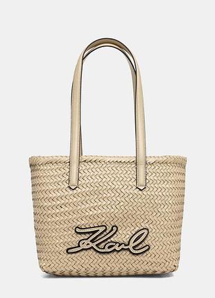 Urbanshop com ua karl lagerfeld сумка-тоут женская кожаная k/signature бежевая b2w30206 размеры запитуйте