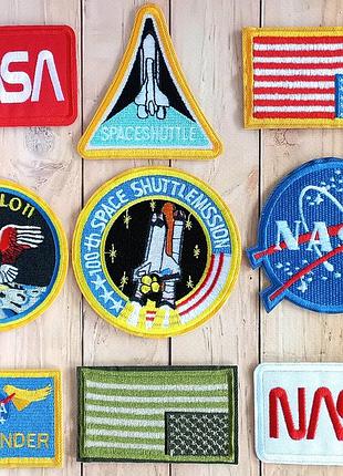 Нашивка nasa, термонашивка nasa, патч, 👩‍🚀9 шт