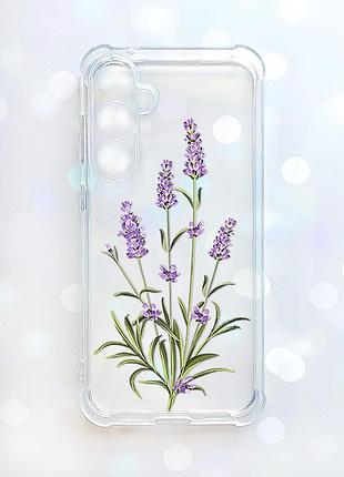 Чохол з потовщеними кутами на samsung galaxy a57 гілочки лаванди (принт 266)